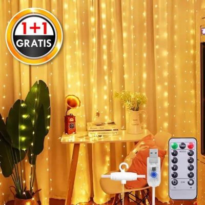 2x Festlicher LED-Vorhang | CURLIGHT