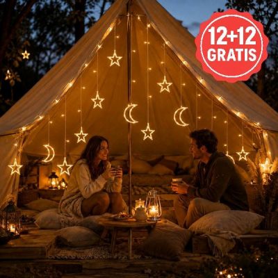 Lichterkette für den Außenbereich mit Sternen und Mond - 3 m, Warmweiß | STARRYSKY 12+12 GRATIS